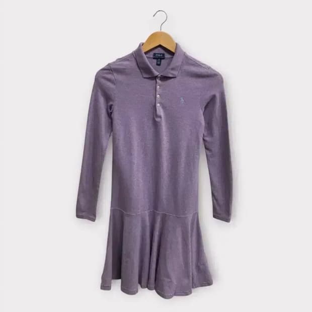 폴로 랄프로렌 퍼플 피케 원피스 L 12-14