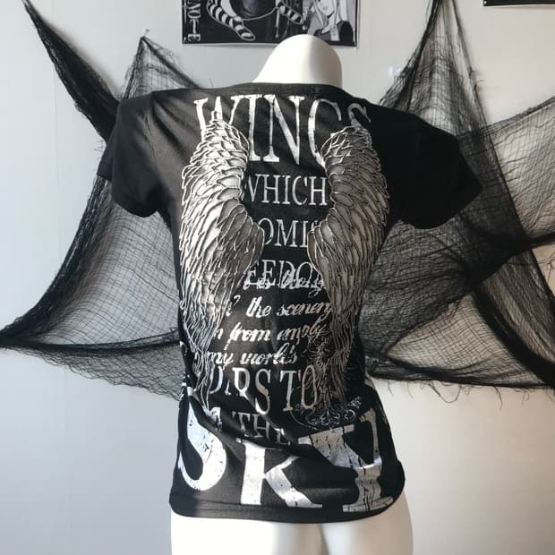 00s punk wing detailed halfsleeve