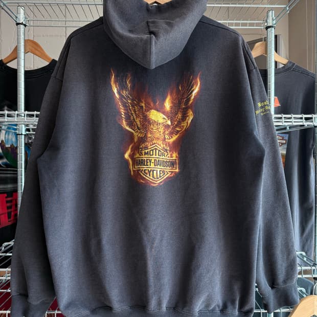 할리 데이비슨 플레임 이글 후드 집업