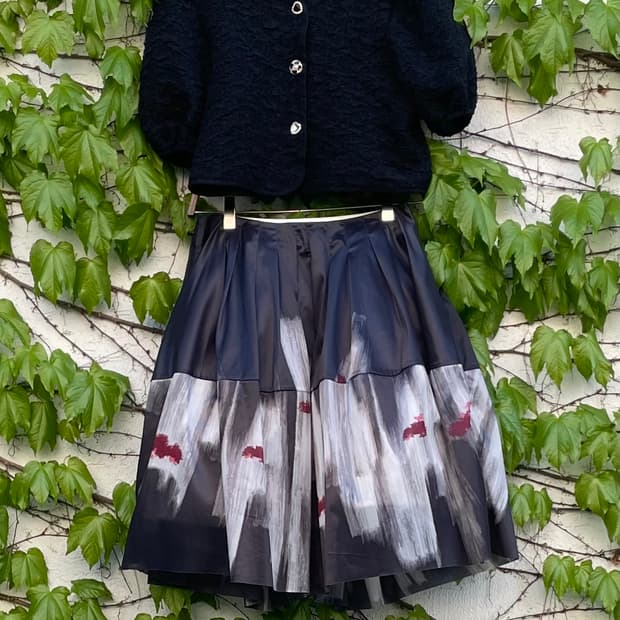 MARNI 핸드페인팅 셔링 스커트 (IT 40 / Made in Ital