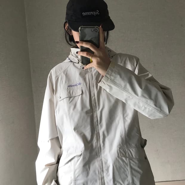 콜롬비아 아이보리 포켓 바람막이