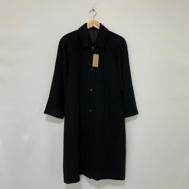 jpn 일본 빈티지 블랙 버튼 롱코트 캐시미어 100%