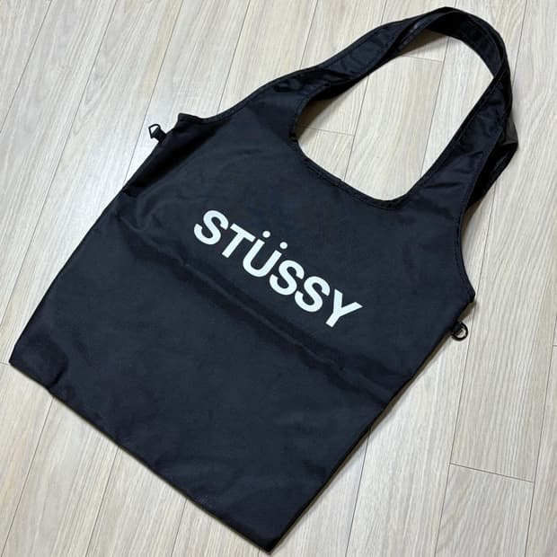 스투시 코팅 캔버스 토트백