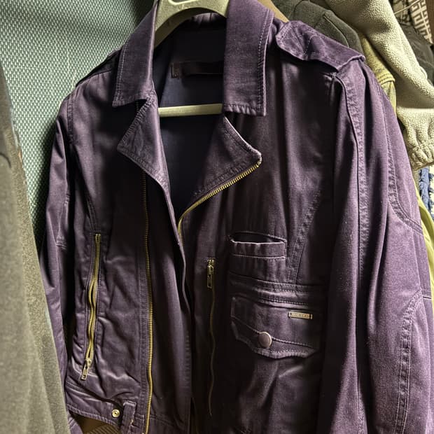 디젤 diesel 라이더 싱글 라이더 자켓 M 퍼플