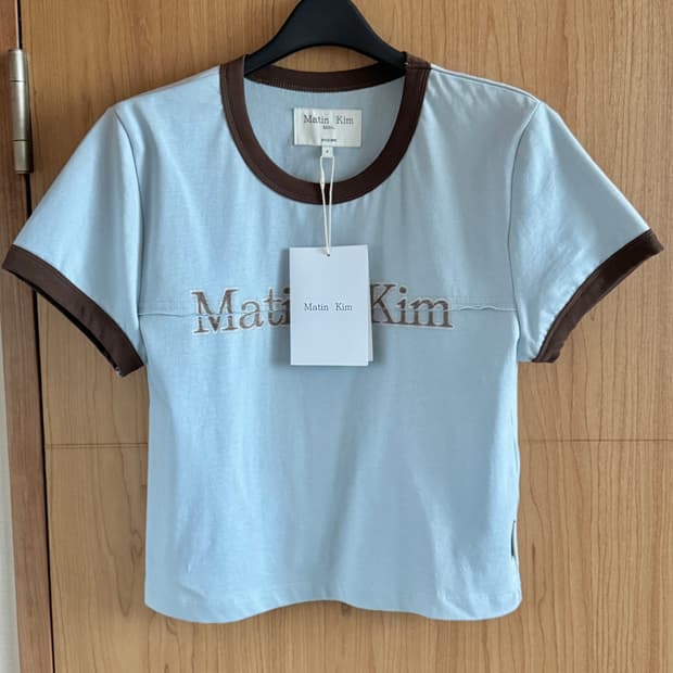 (택달린새상품)마뗑킴 로고 링거 크롭티