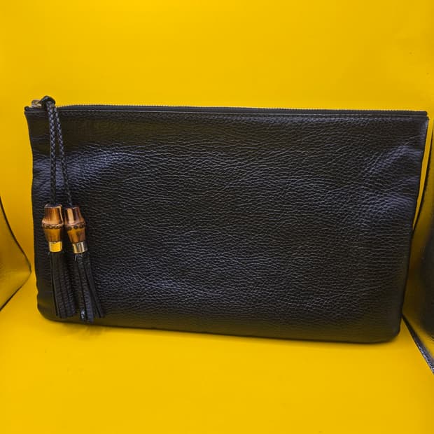 (정품)구찌 뱀부 가죽클러치/남녀공용