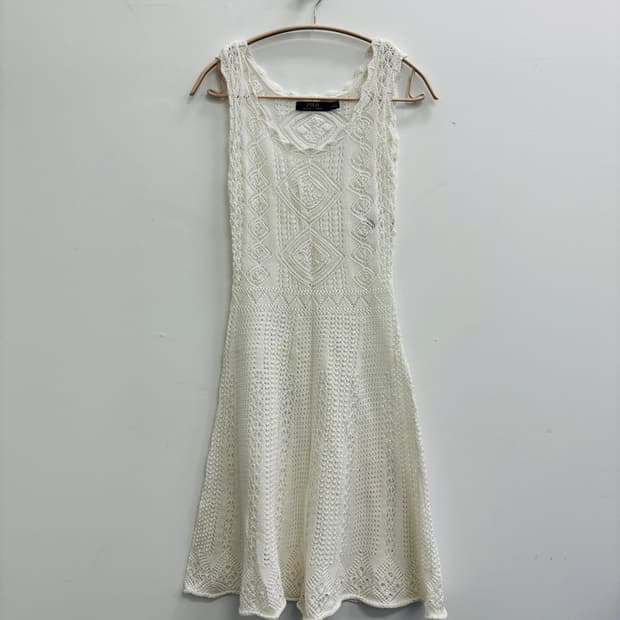 Polo 폴로 랄프 로렌 화이트 크로셰 니트 원피스