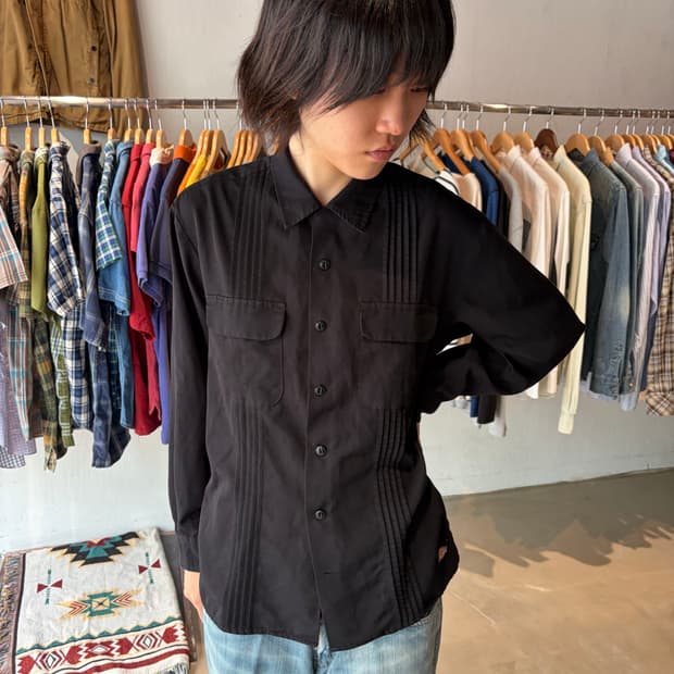 Dickies 핀턱 쿠바 셔츠 S