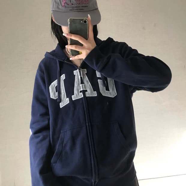 갭 네이비 후드집업