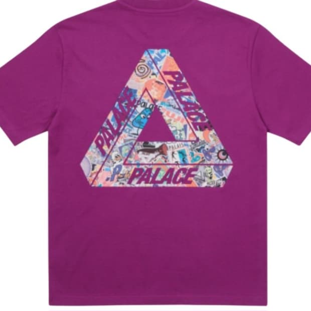 [미개봉/L] 팔라스 트라이스티커 팩 티셔츠 플럼 (Palace 21FW
