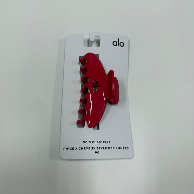 알로 요가 90's 클로 클립 집게 헤어핀 캔디 레드