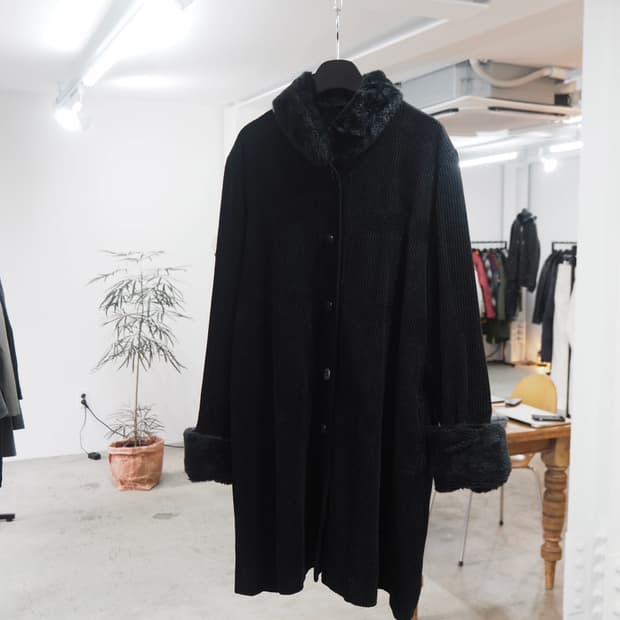 vintage fur trim corduroy coat 