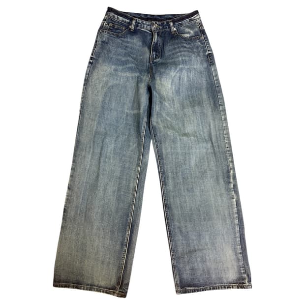 (M) DNSR 시그니처 와이드 데님 팬츠 빈티지 블루