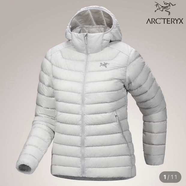 25FW 아크테릭스 세륨 후디 여성 구스다운 경량 패딩 