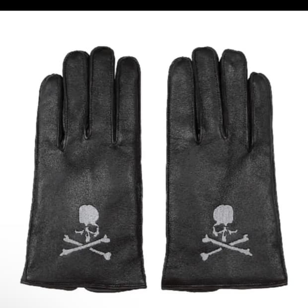 마스터마인드 램스킨 로고 장갑 블랙 라지