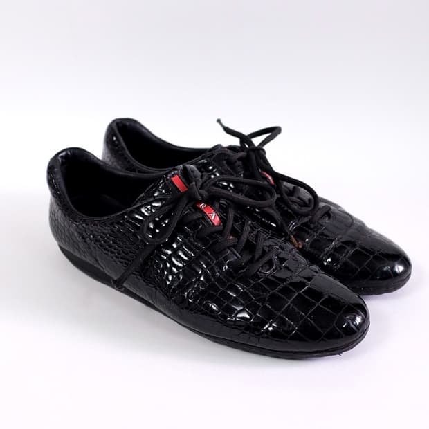 프라다 페이던트 크로크다일 스킨 슈즈 Prada Sport(41)