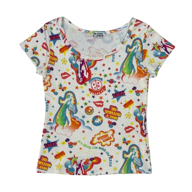 히스테릭 글래머 아카이브 별과 하늘 반팔 티셔츠