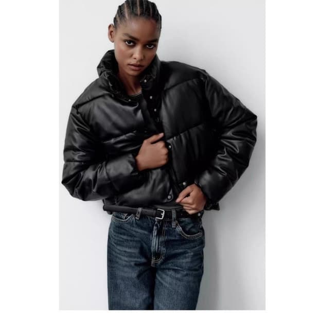 ZARA 자라 레더 패딩