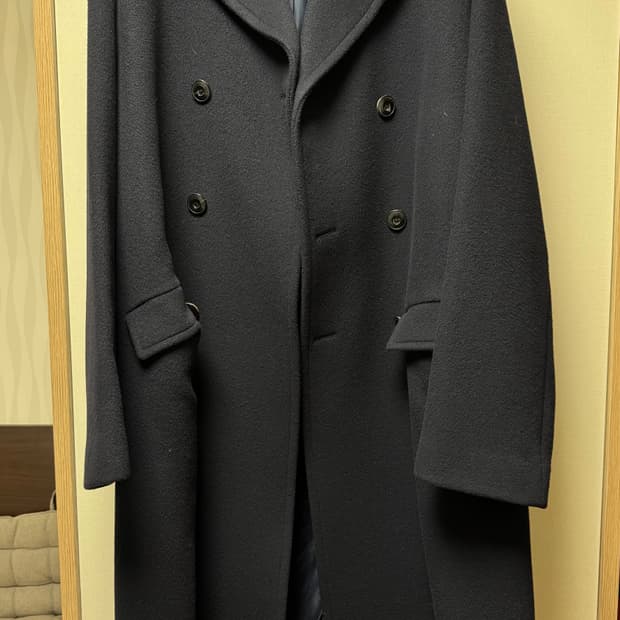 비긴202 네이비 더블코트