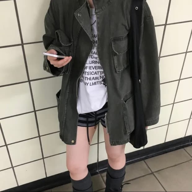 니티 포켓 빈티지 야상 점퍼