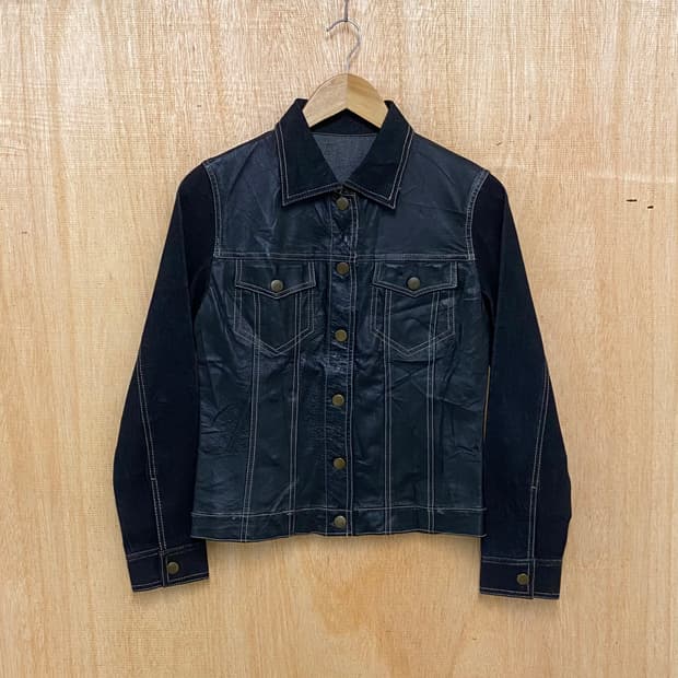 VTG leather denim jacket 일본빈티지 레더 데님 자켓