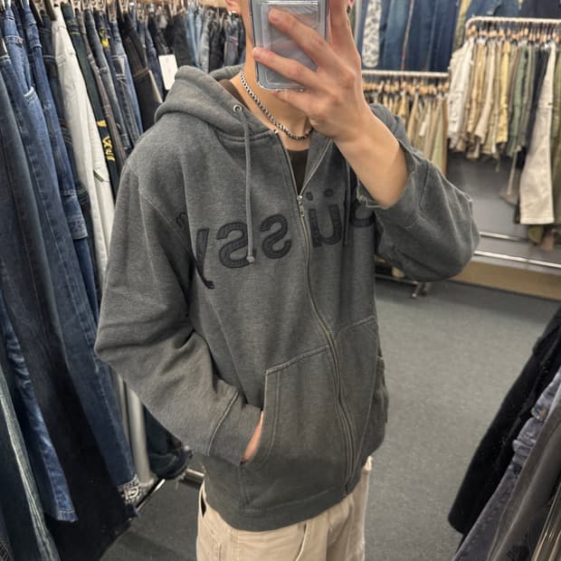 M) 00s 스투시 차콜 후드집업