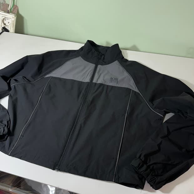 우먼S-M 골스튜디오 오버핏 블랙 크롭 바람막이 자켓