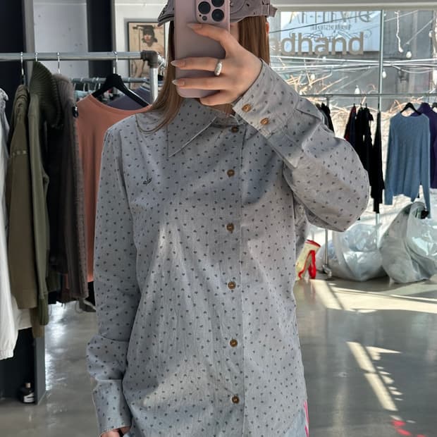 비비안웨스트우드 하트 사선버튼 Orb 셔츠 