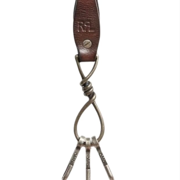 RRL 레더 키 포브 더블알엘 키링
