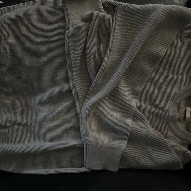 인더로우 코튼 립 니트 멜란지 그레이 2사이즈