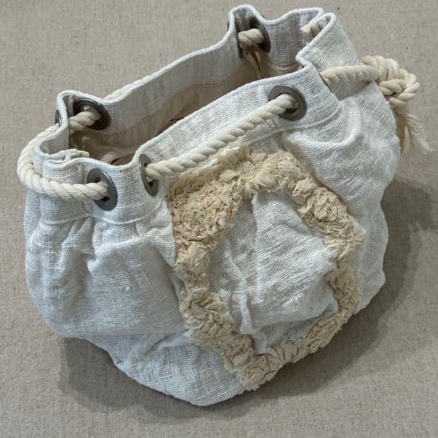 꼼데가르송 플라워 린넨 핸드백