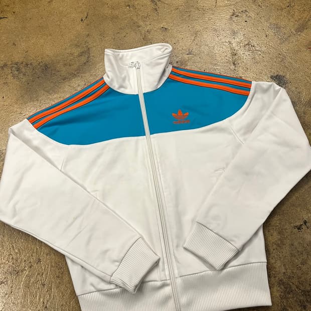 [정품/90] 아디다스 화이트 다색 져지 트랙탑 b16