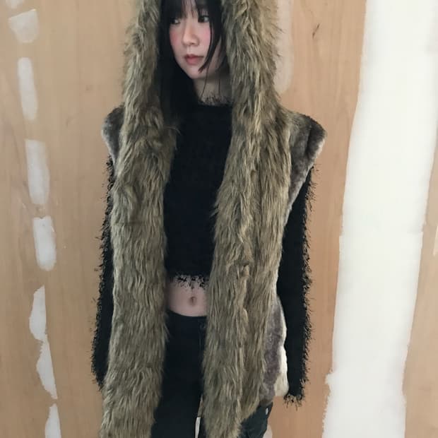 vintage fur vest