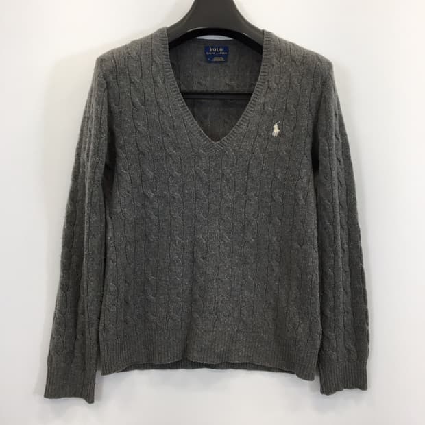 폴로 랄프로렌 메리노울 캐시미어 화이트포니 케이블니트 M 