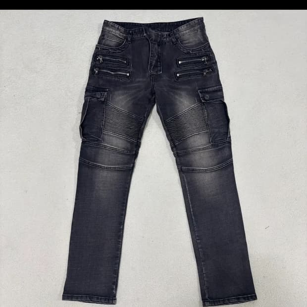 3Size JMC Jeans 워싱 바이커 카고 데님 팬츠 1208