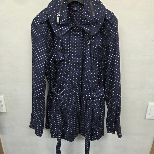 타미힐피거 여성 도트 트렌치 후드코트 Lg