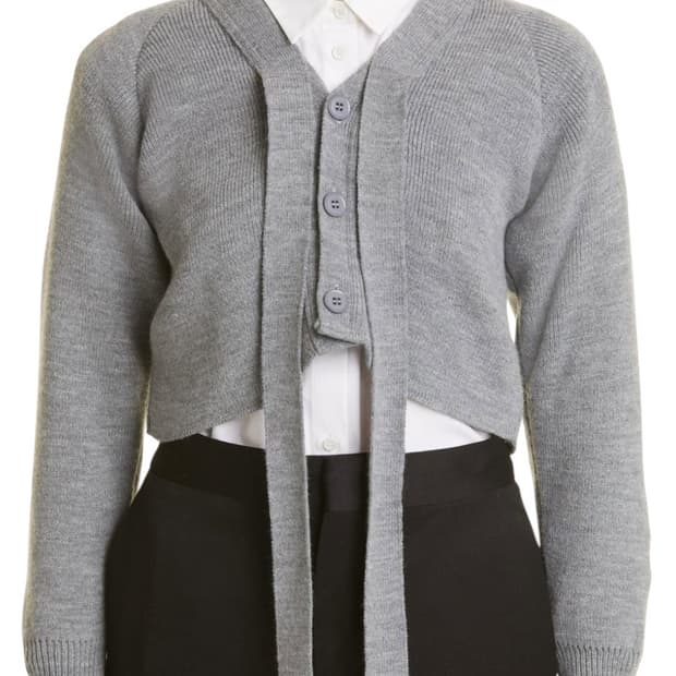 꼼데가르송 GIRL 넥 리본 크롭 가디건