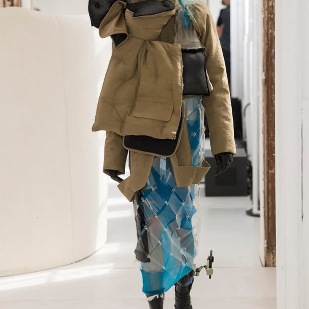 마르지엘라 아티저널 스카프 패딩 블레이저