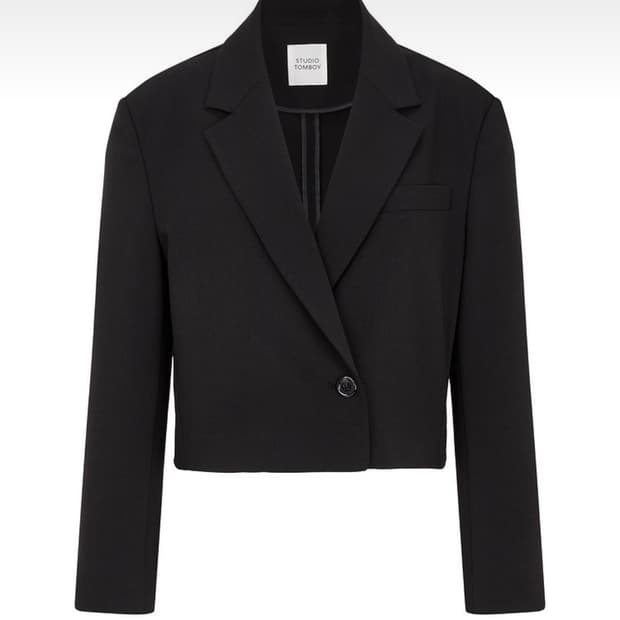 [Studio Tomboy]스튜디오톰보이 크롭 원버튼자켓(블랙)