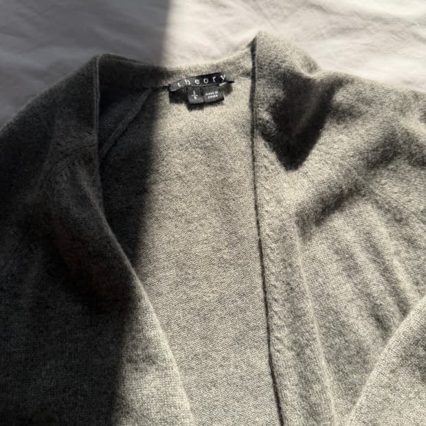 띠어리 캐시미어 롱 가디건 S 그레이