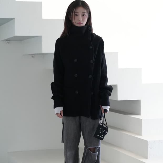 인앤양하모니 더블 버튼 가디건 코트