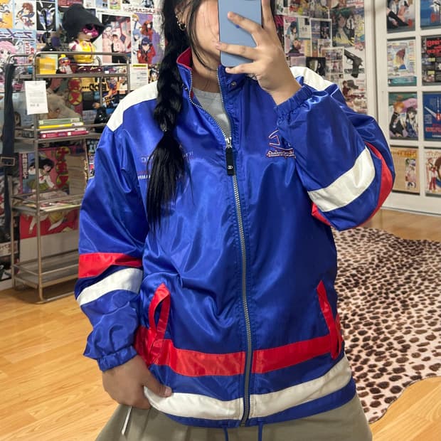 JPN 챔피온 블루 레드 올드스쿨 바람막이