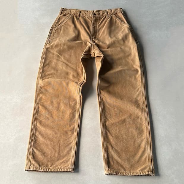 [33인치]칼하트 캔버스 플란넬 라이닝 루즈핏 카펜터 팬츠