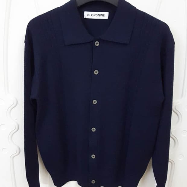 블론드나인 남성 카라 가디건 다크네이비 95-100