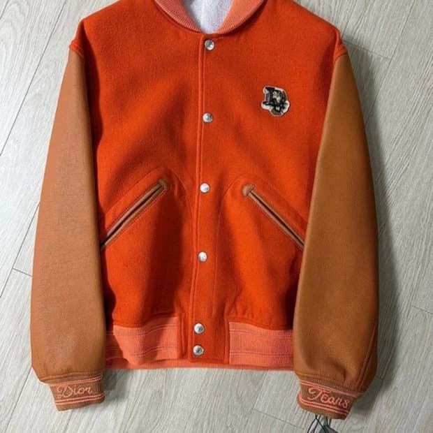 디올 데님 티어스 블루종 오렌지 새상품