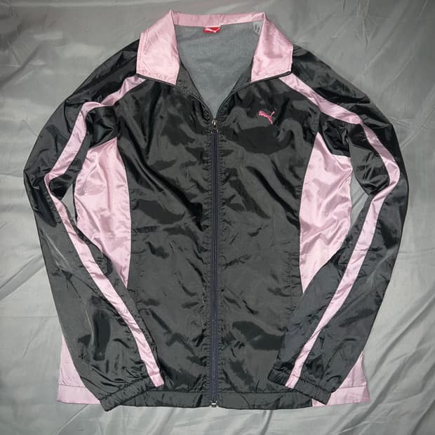 ✨Puma✨ pink gray windbreaker 올드스쿨 바람막이