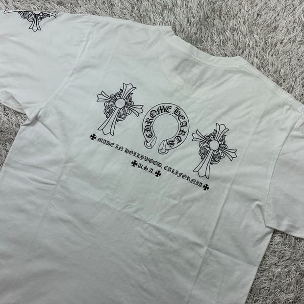 [L] 백화점판 정품 크롬하츠 멀티로고 반팔 화이트