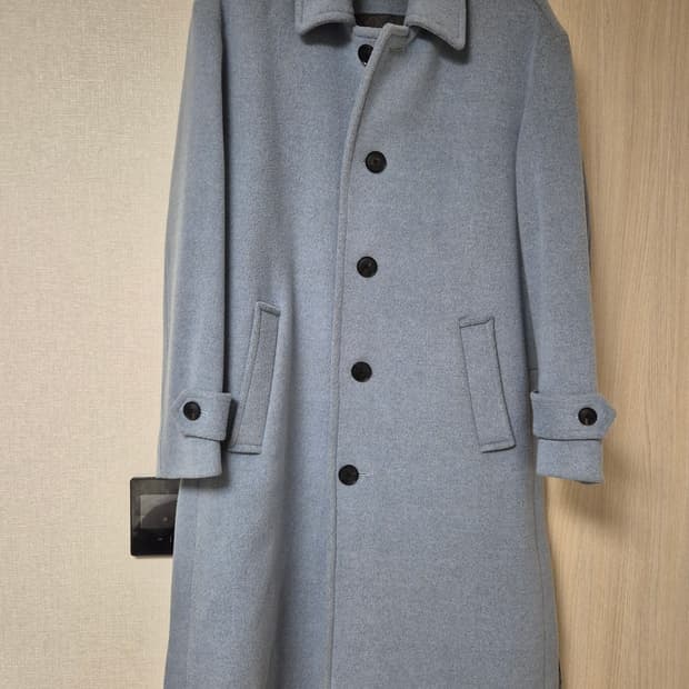 브랜드 멜란지블루 고급울모직 코트