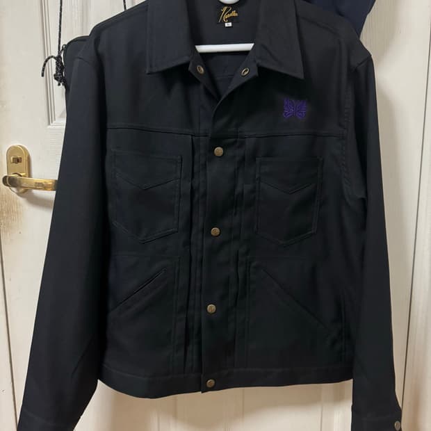 Needles 블랙 트러커자켓