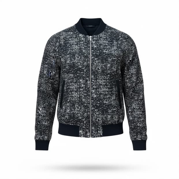 시스템 옴므 트위드 블루종 자켓